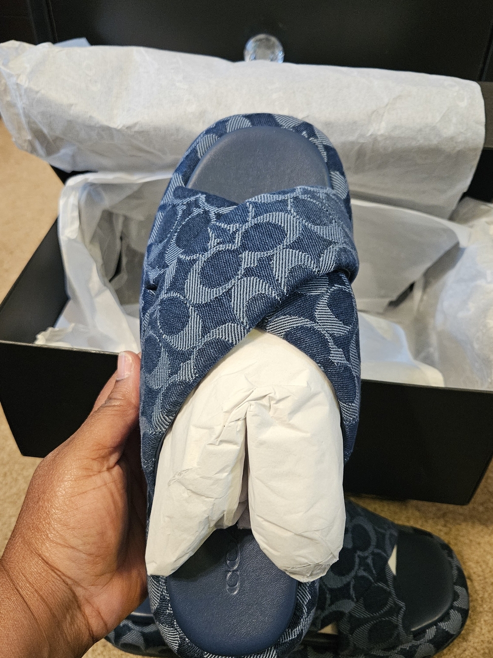 Coach Penelope Signature C Denim Sandal - Picture 12 of 16